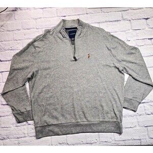 U.S. Polo Assn. Men’s Gray Quarter Zip Pullover Sweatshirt 2XL